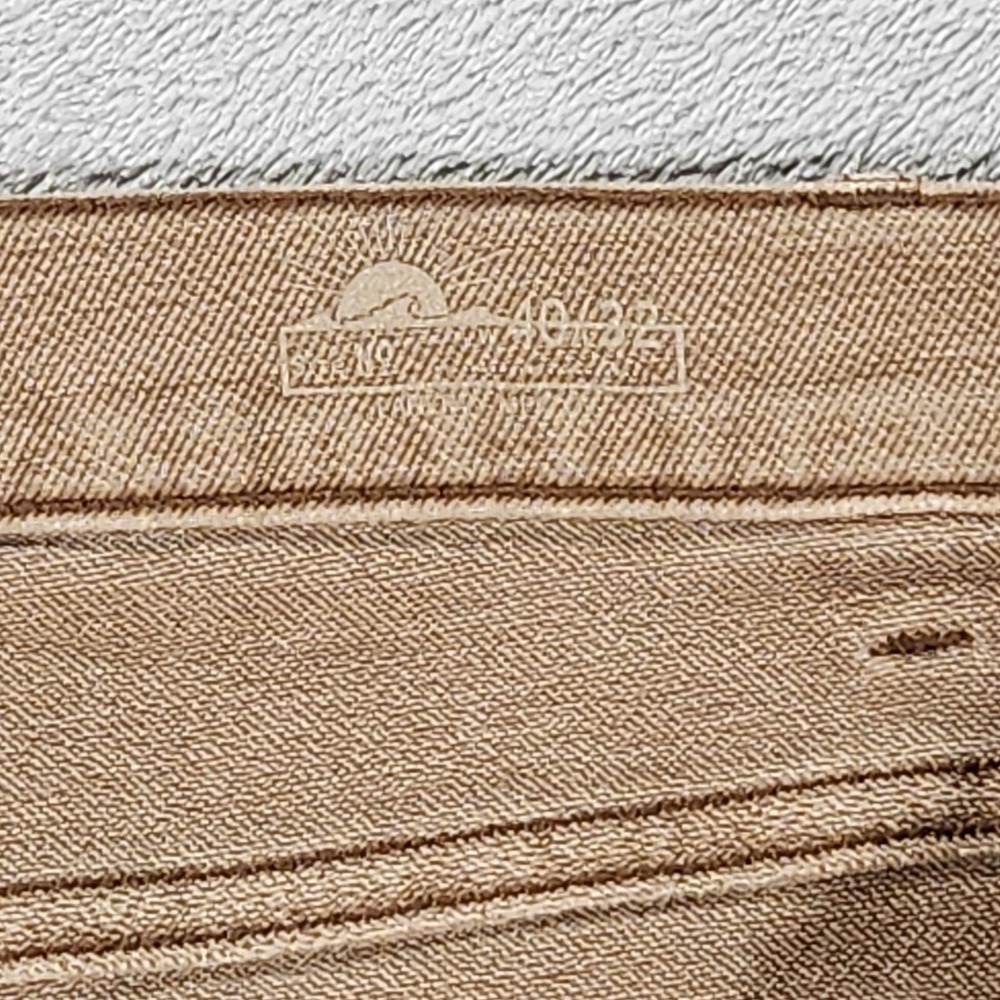 Faherty Jeans Mens 38x32 Beige Huckberry Slim Straight Stretch 5 Pocket Pants - Picture 9 of 16